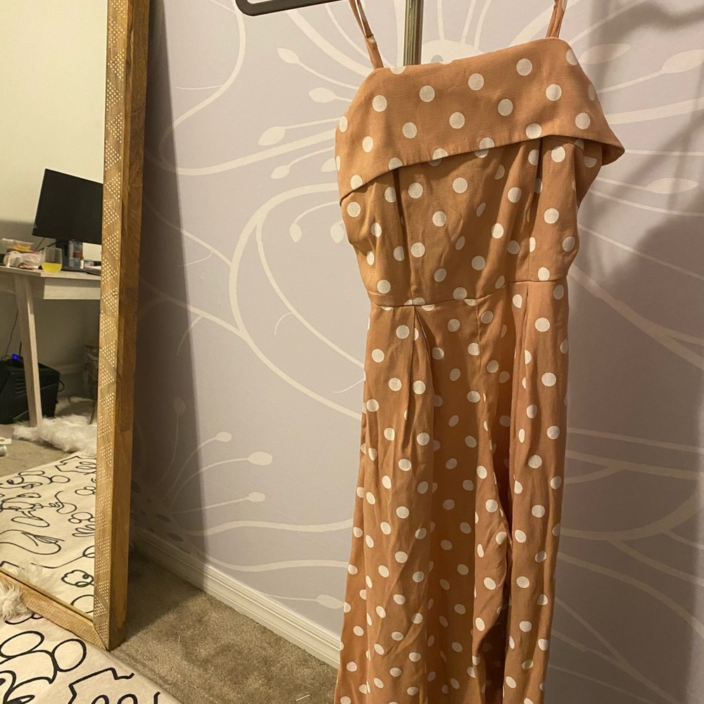 Pink polka dot romper